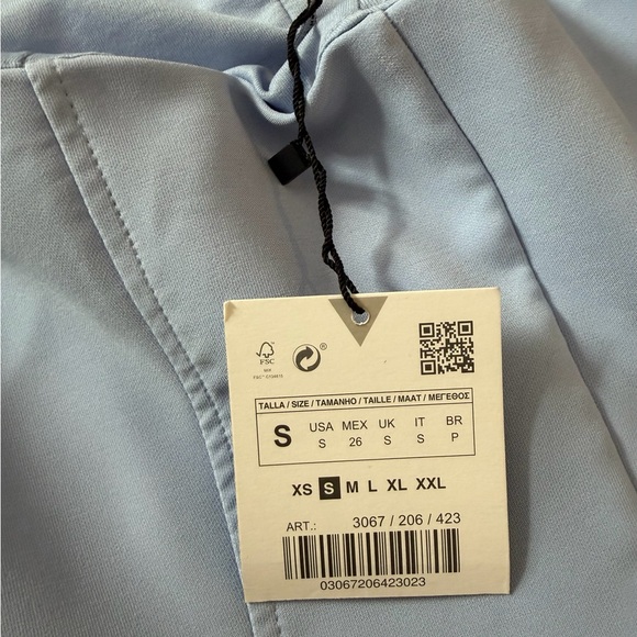 Zara Strapless Light Blue Midi Dress NWT - Picture 10 of 10